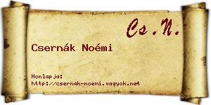 Csernák Noémi névjegykártya